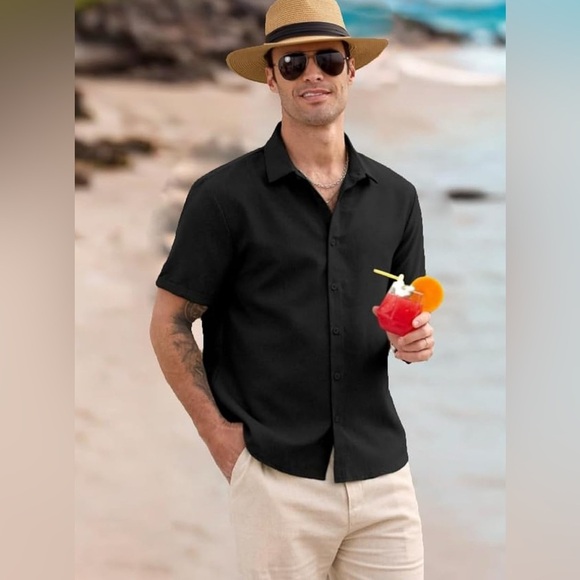 Men's Black Short Sleeve Shirt (059) - Picture 3 of 3